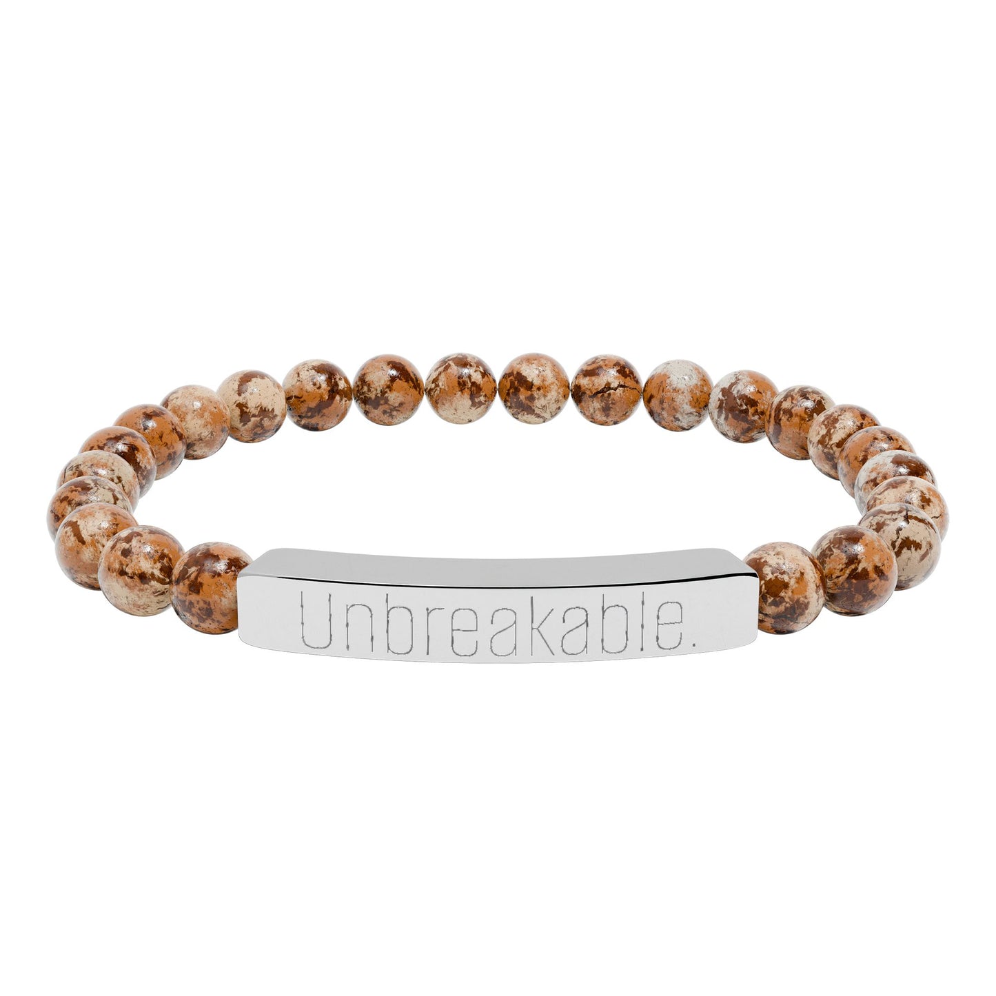 "Unbreakable" Natural Stone Bar Bracelet — Stretch Beaded Healing Jewelry