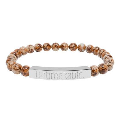 "Unbreakable" Natural Stone Bar Bracelet — Stretch Beaded Healing Jewelry