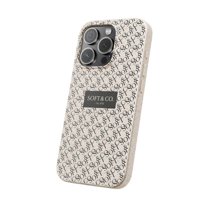 Biodegradable Phone Case — Eco-Friendly 'SOFT & CO.' Monogram Protective Cover