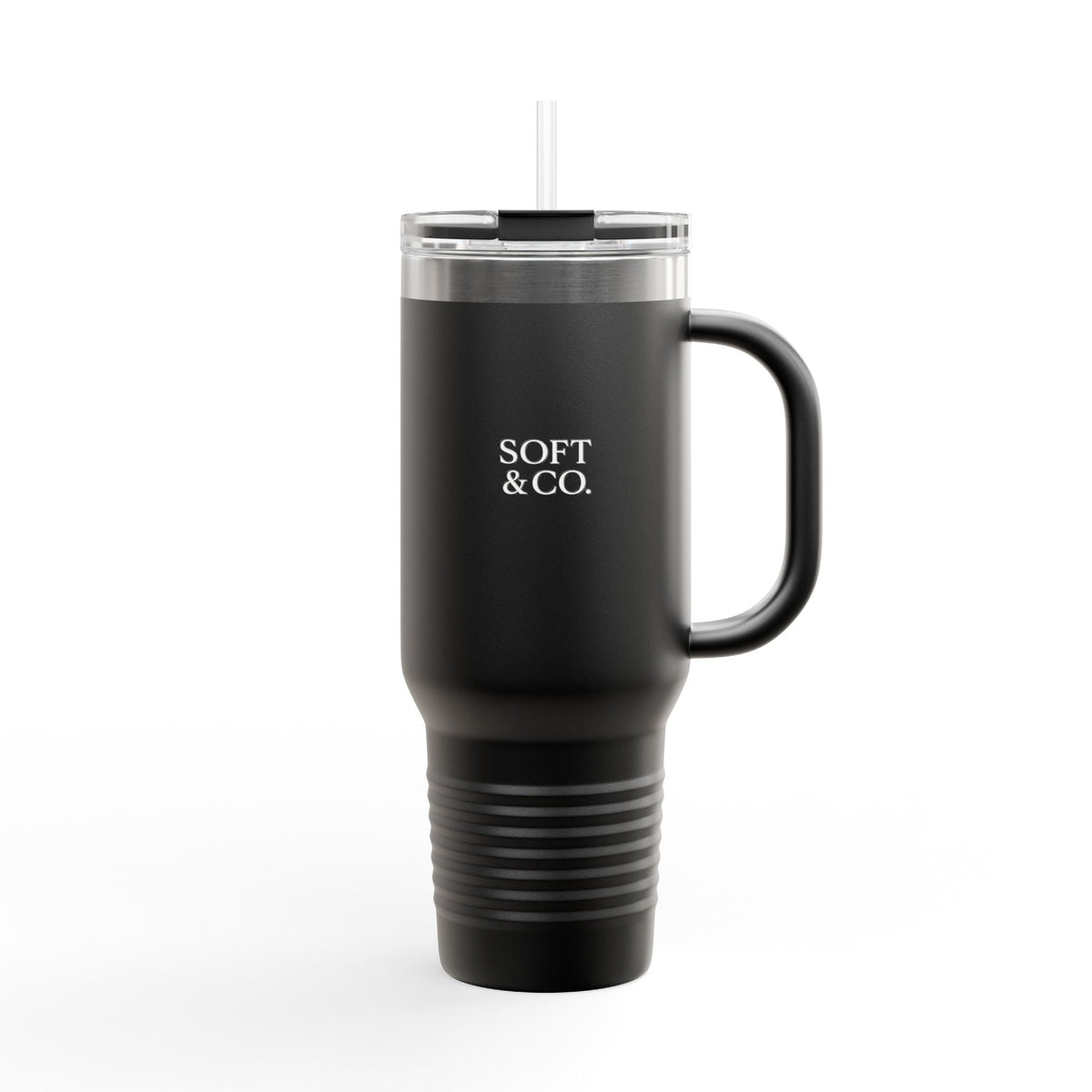 'Out of Office Mode' 40oz Insulated Travel Mug — Soft & Co. Stainless Tumbler with Straw