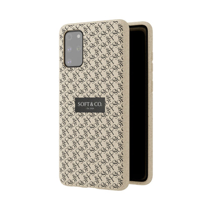 Biodegradable Phone Case — Eco-Friendly 'SOFT & CO.' Monogram Protective Cover