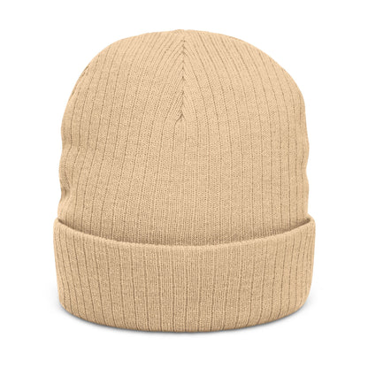 'Unbreakable' Embroidered Ribbed Knit Beanie