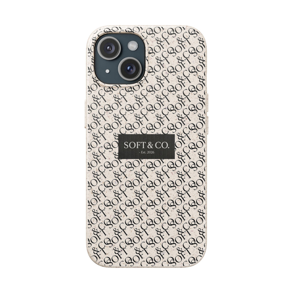 Biodegradable Phone Case — Eco-Friendly 'SOFT & CO.' Monogram Protective Cover