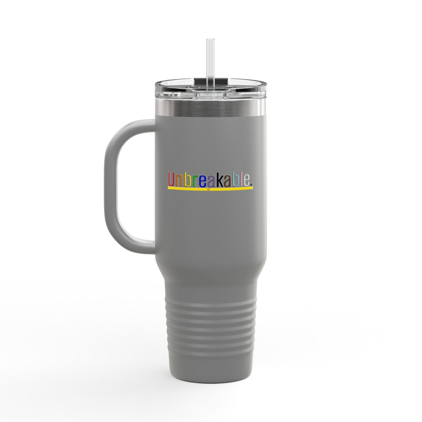 Pride 'Unbreakable.' 40oz Insulated Travel Mug — Soft & Co. Stainless Tumbler with Straw