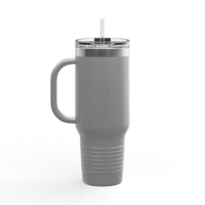 'Out of Office Mode' 40oz Insulated Travel Mug — Soft & Co. Stainless Tumbler with Straw