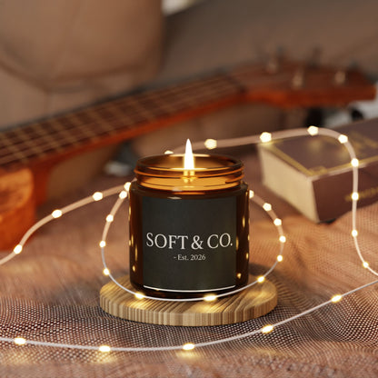 Soy Candle — Soft & Co. Amber Jar Scented Candle (Multiple Sizes)
