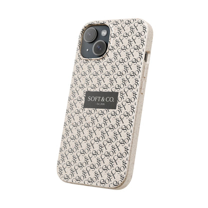 Biodegradable Phone Case — Eco-Friendly 'SOFT & CO.' Monogram Protective Cover