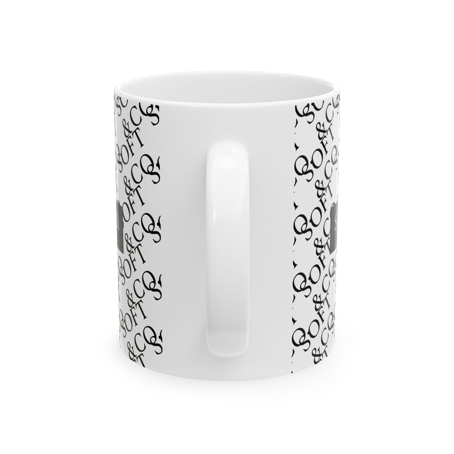 Soft & Co. Monogram Ceramic Mug — Patterned 11oz/15oz Coffee Cup (Est. 2026)