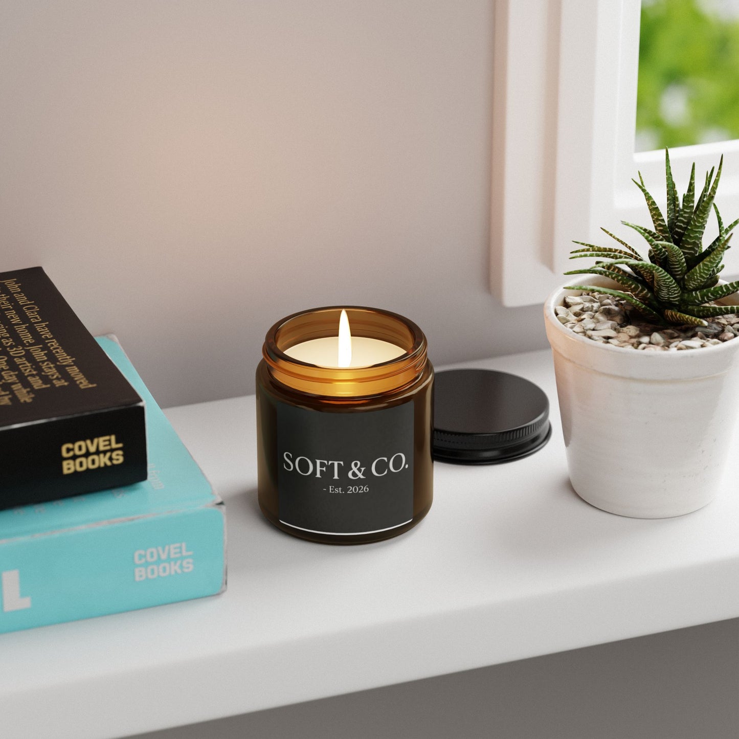 Soy Candle — Soft & Co. Amber Jar Scented Candle (Multiple Sizes)