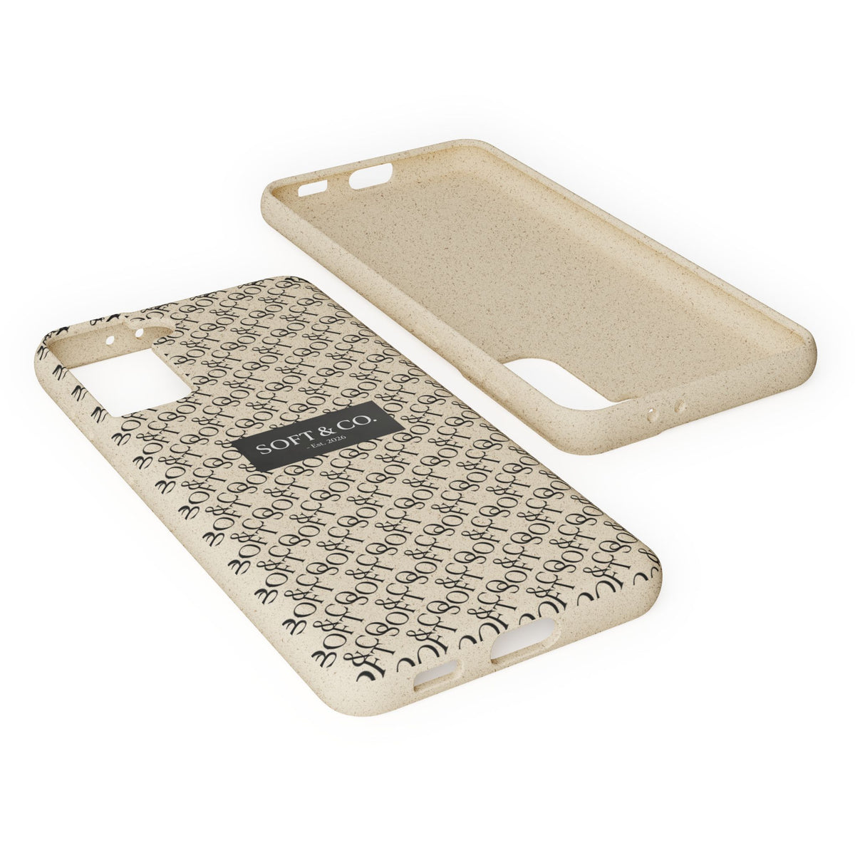 Biodegradable Phone Case — Eco-Friendly 'SOFT & CO.' Monogram Protective Cover