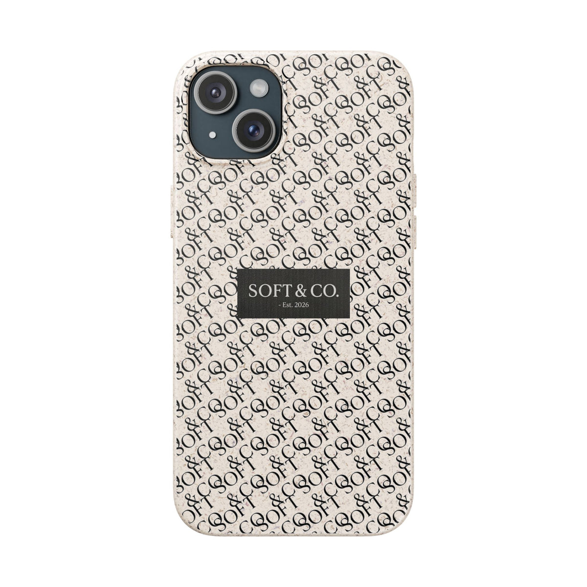 Biodegradable Phone Case — Eco-Friendly 'SOFT & CO.' Monogram Protective Cover