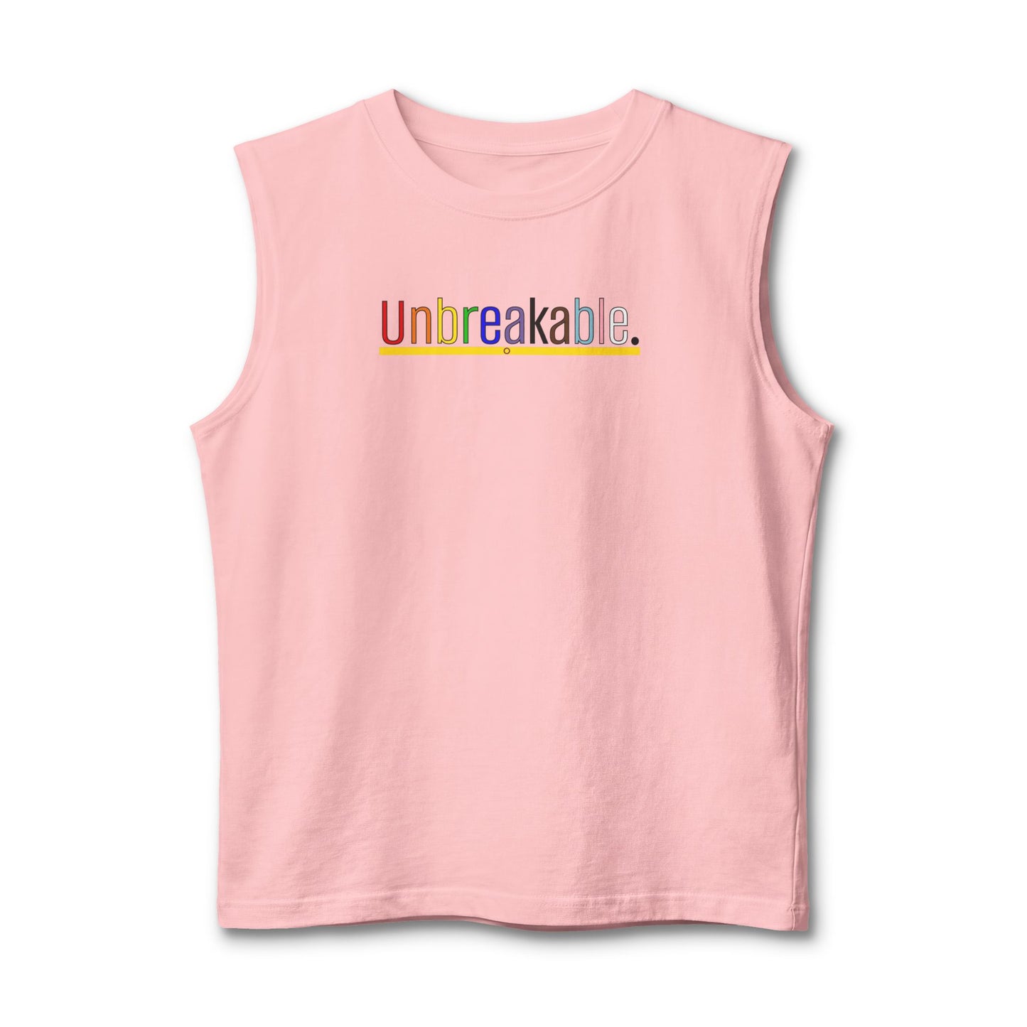 Pride 'Unbreakable' Rainbow Muscle Tank — Inspirational Sleeveless Tee