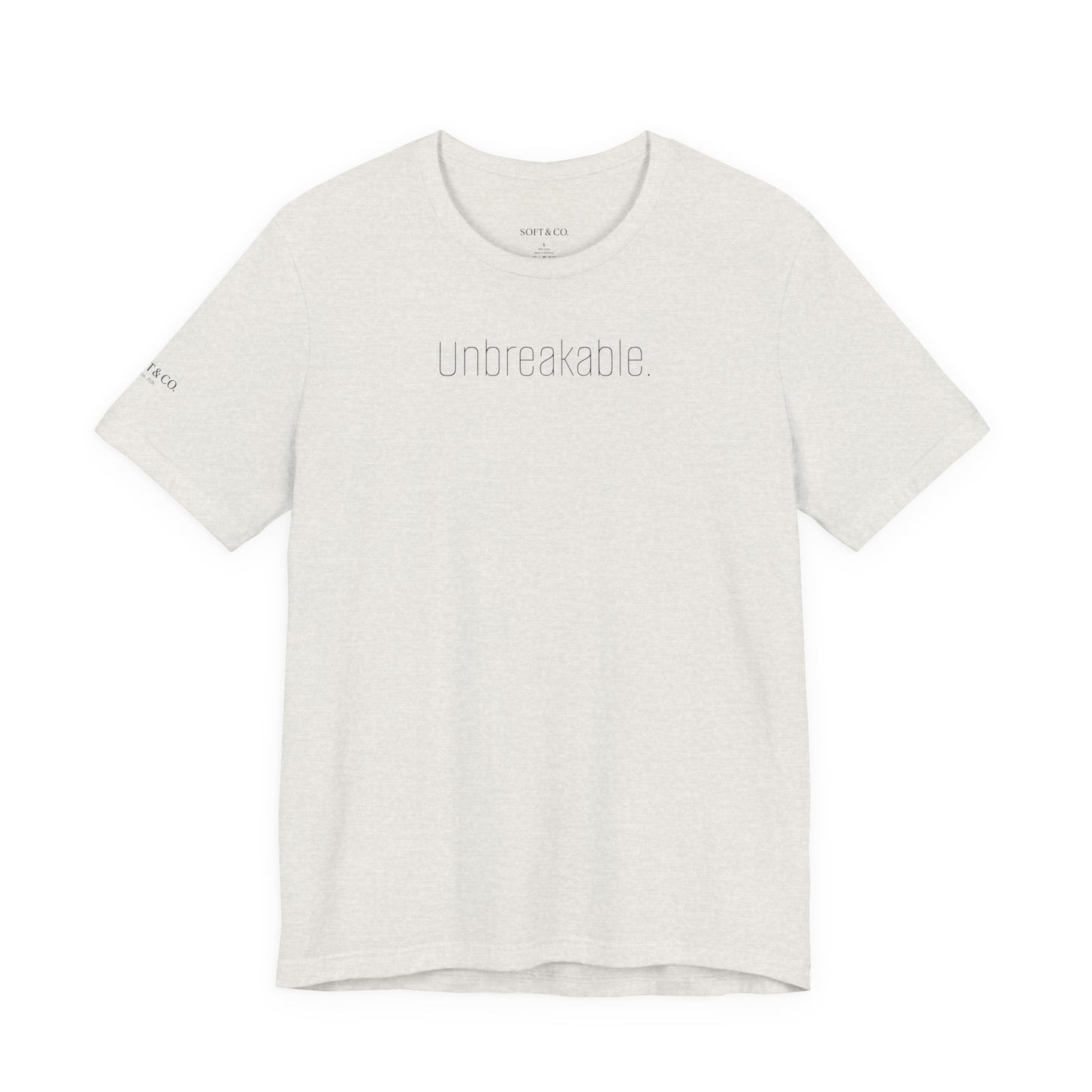 Unbreakable T-Shirt — Bold 'Unbreakable.' Graphic Tee for Resilience & Motivation