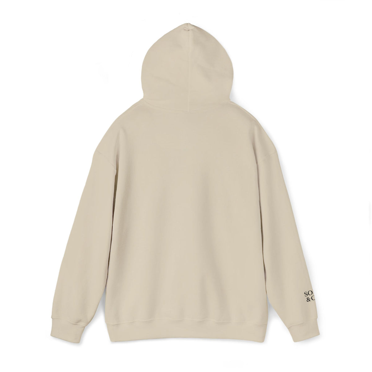 'Out of Office Mode" Light Embroidered Minimalist Hoodie — Subtle Text Chest & Sleeve