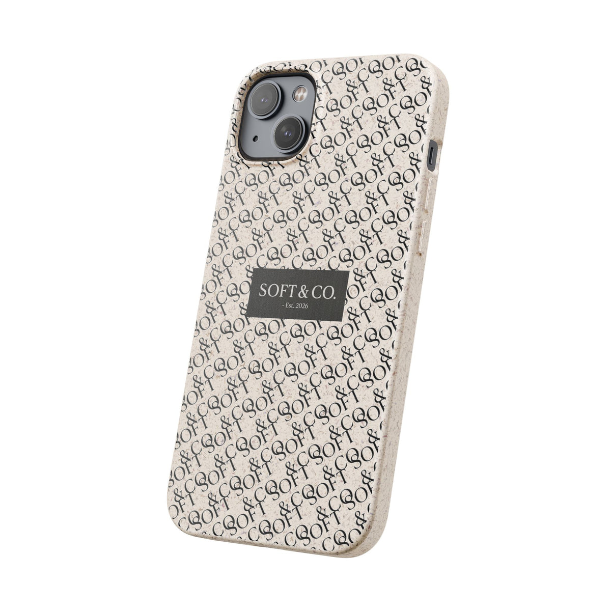 Biodegradable Phone Case — Eco-Friendly 'SOFT & CO.' Monogram Protective Cover