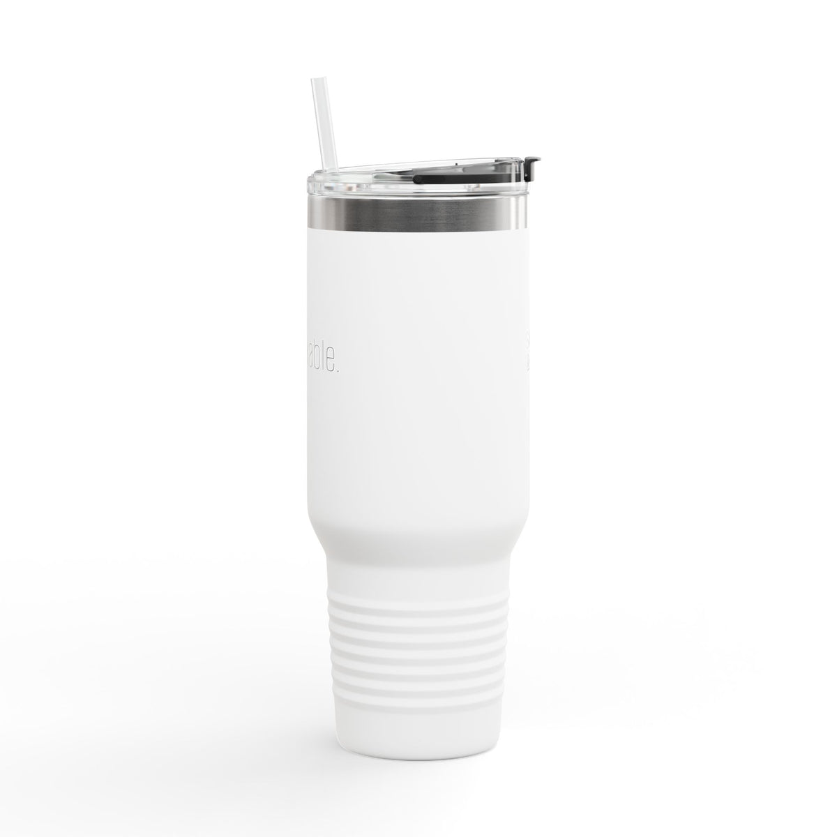 'Unbreakable.' 40oz Insulated Travel Mug — Soft & Co. Stainless Tumbler with Straw