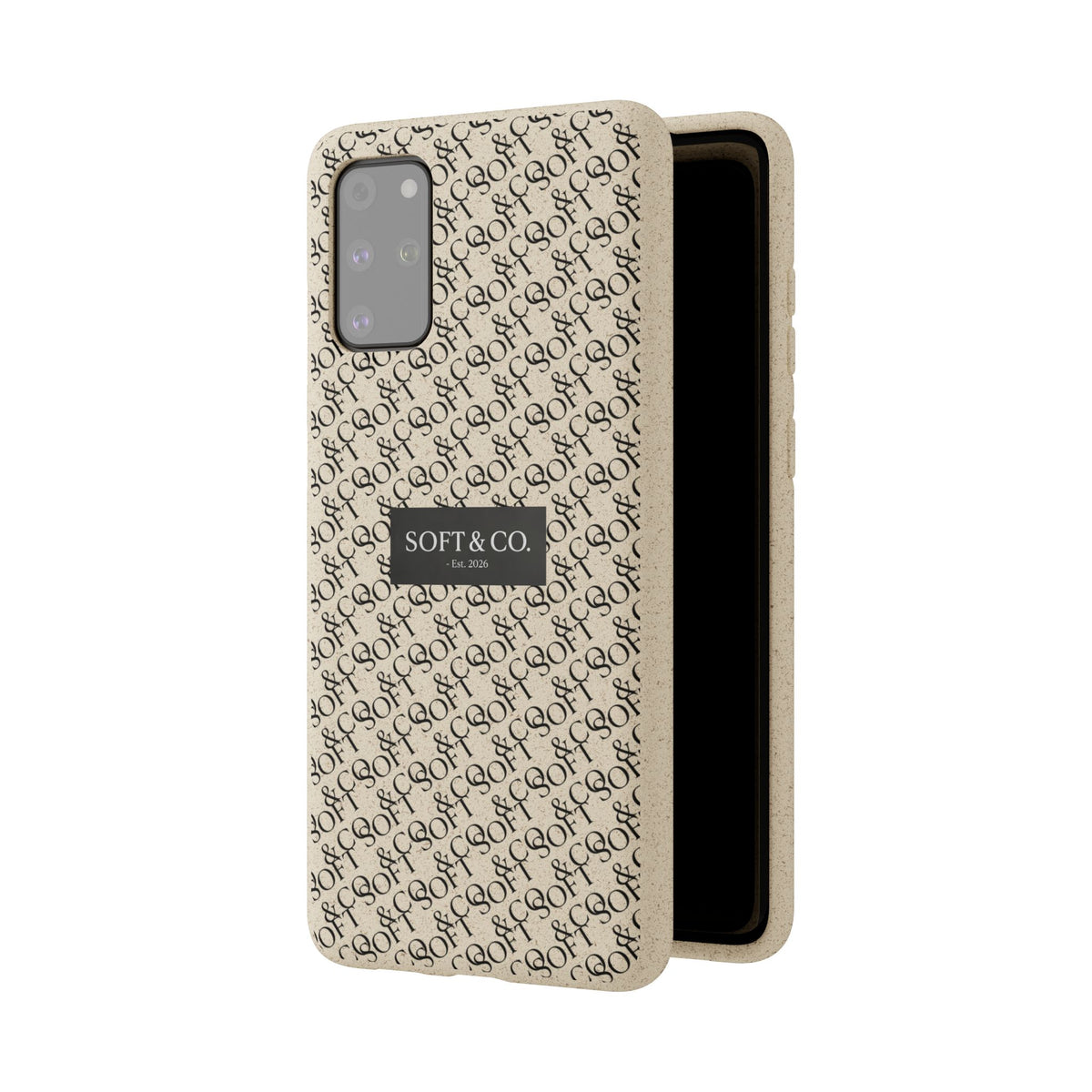 Biodegradable Phone Case — Eco-Friendly 'SOFT & CO.' Monogram Protective Cover