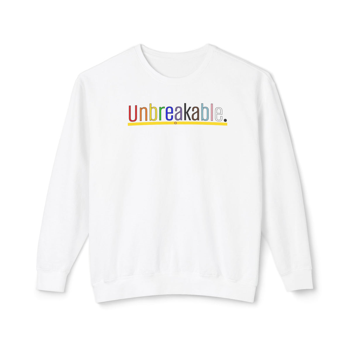 Pride 'Unbreakable.' Minimalist Crewneck Sweatshirt — Lightweight Casual Pullover