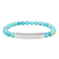 "Unbreakable" Natural Stone Bar Bracelet — Stretch Beaded Healing Jewelry