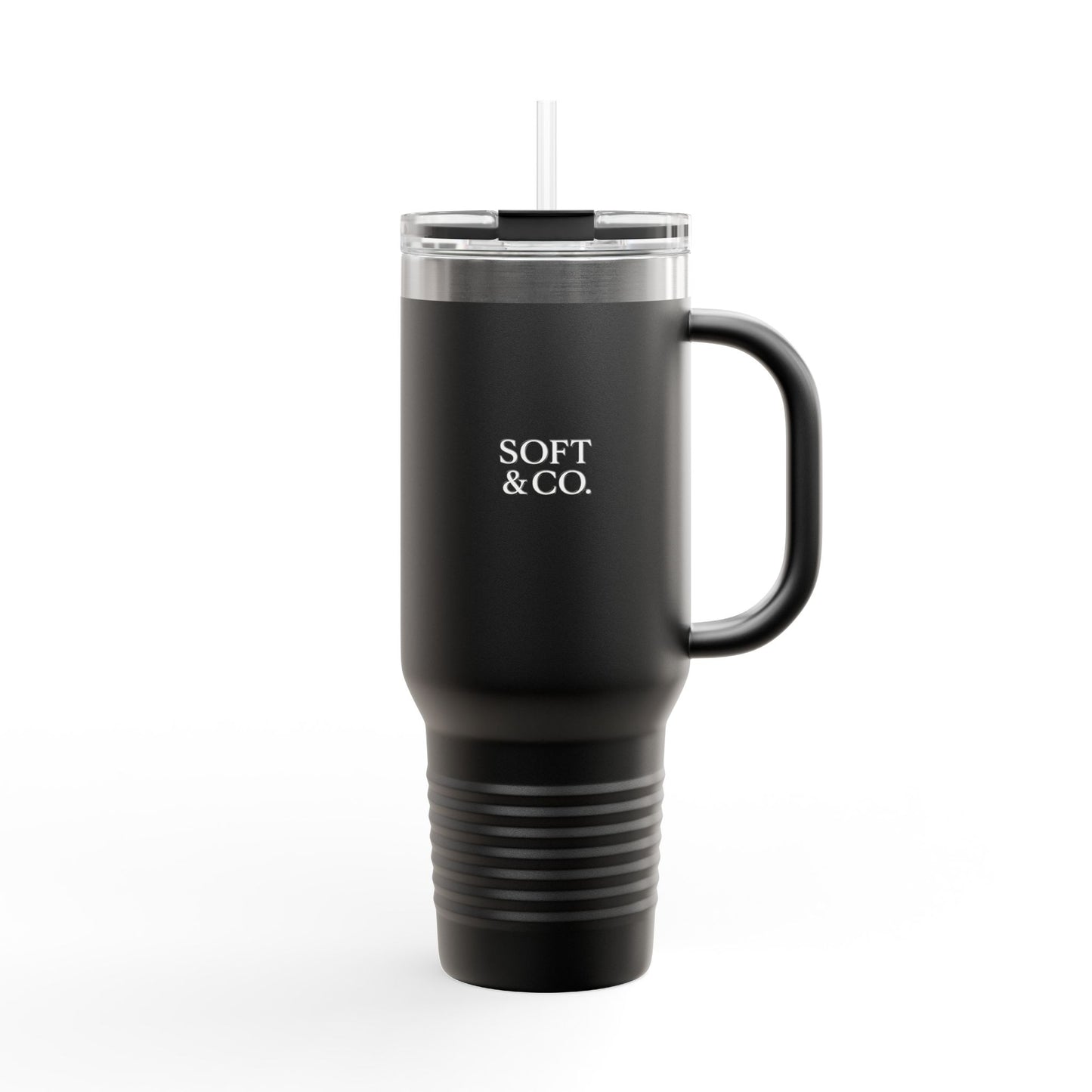 'Talk Nerdy to Me.' 40oz Insulated Travel Mug — Soft & Co. Stainless Tumbler with Straw