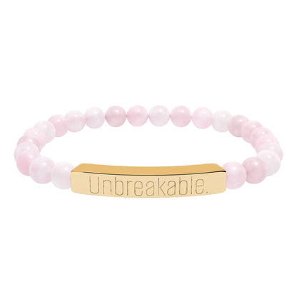 "Unbreakable" Natural Stone Bar Bracelet — Stretch Beaded Healing Jewelry