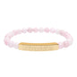 "Unbreakable" Natural Stone Bar Bracelet — Stretch Beaded Healing Jewelry