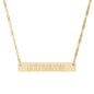 "Unbreakable." Horizontal Bar Necklace — Personalized Name Bar Pendant