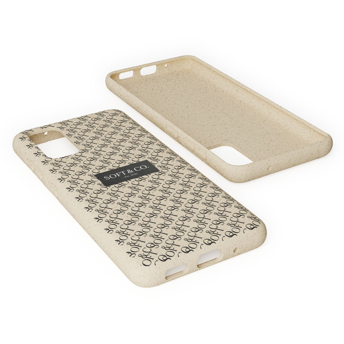 Biodegradable Phone Case — Eco-Friendly 'SOFT & CO.' Monogram Protective Cover