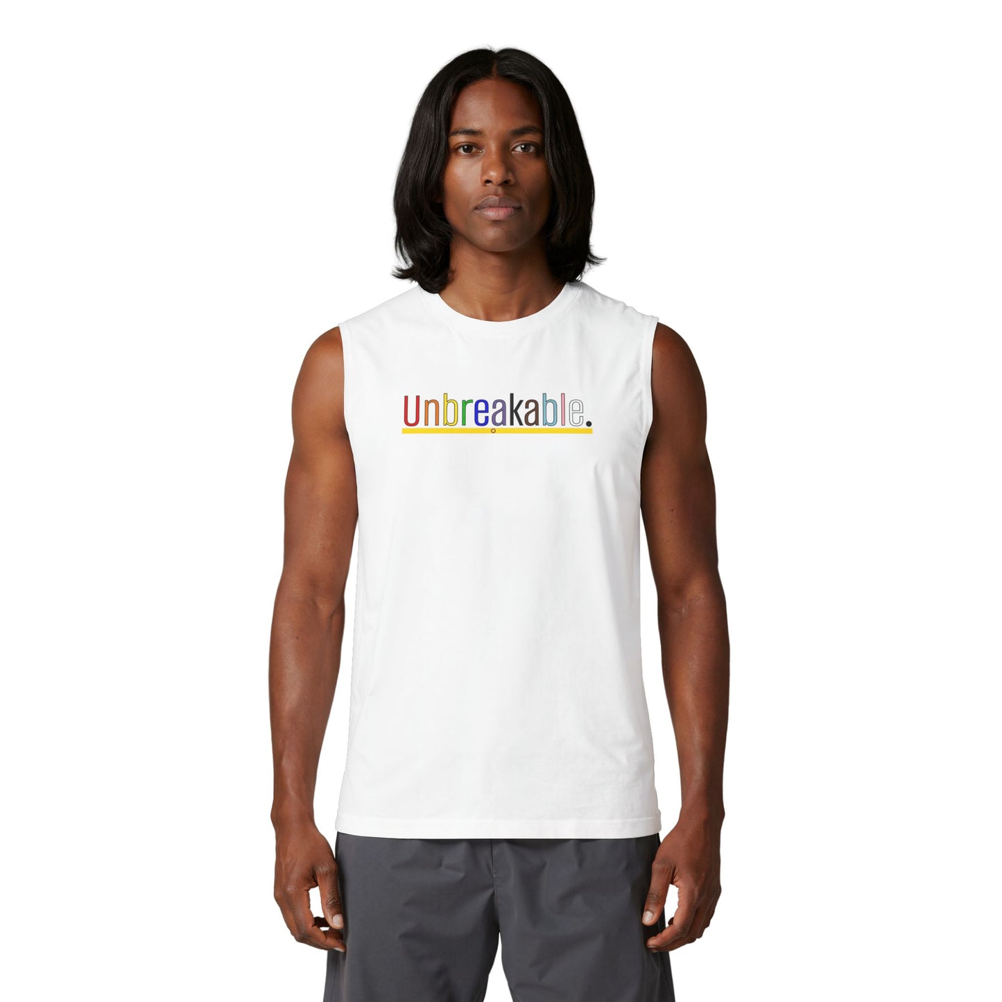 Pride 'Unbreakable' Rainbow Muscle Tank — Inspirational Sleeveless Tee