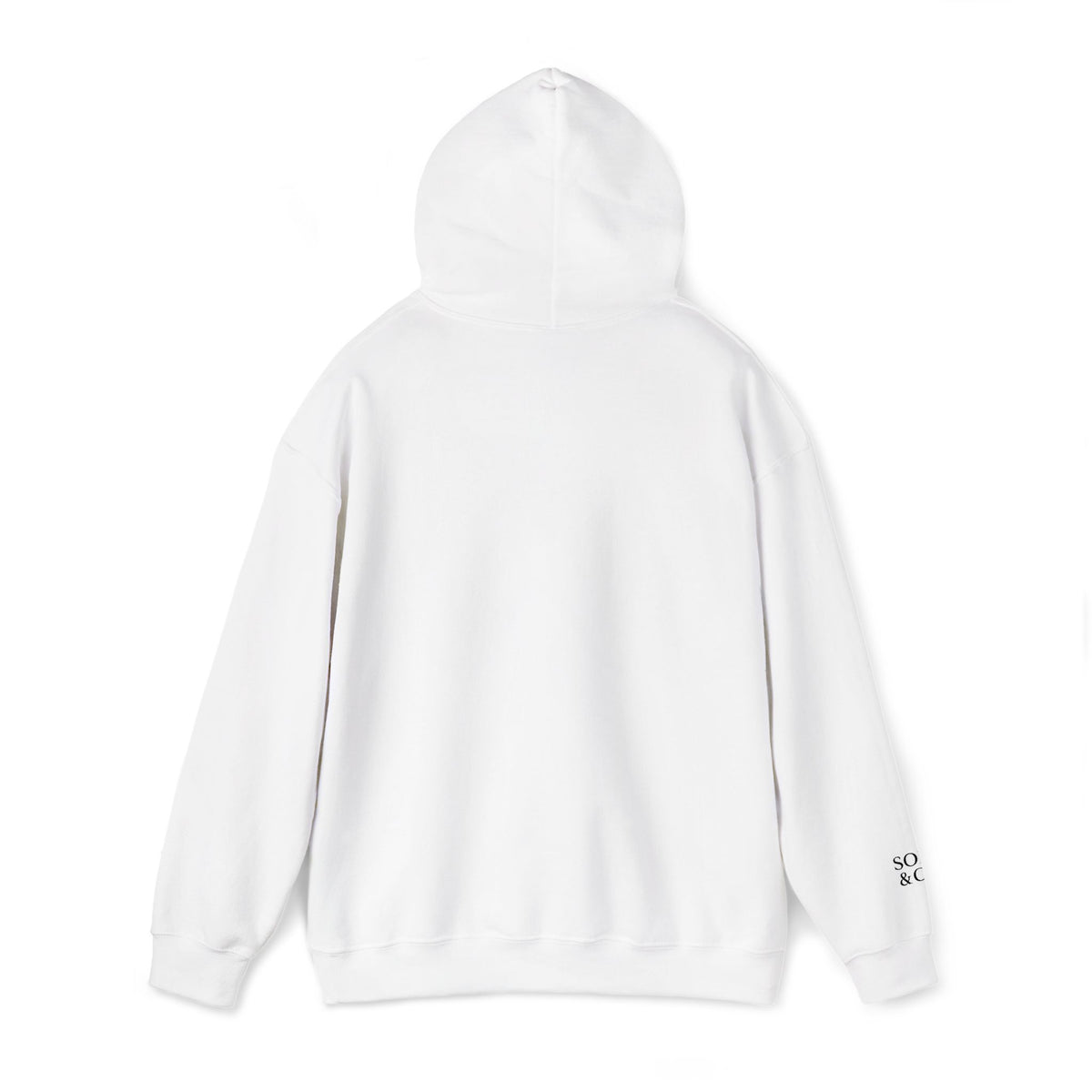 'Out of Office Mode" Light Embroidered Minimalist Hoodie — Subtle Text Chest & Sleeve