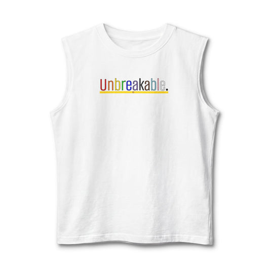 Pride 'Unbreakable' Rainbow Muscle Tank — Inspirational Sleeveless Tee