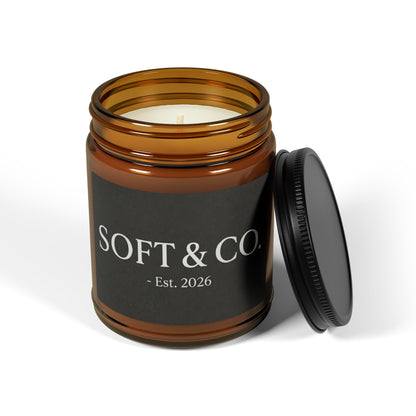 Soy Candle — Soft & Co. Amber Jar Scented Candle (Multiple Sizes)
