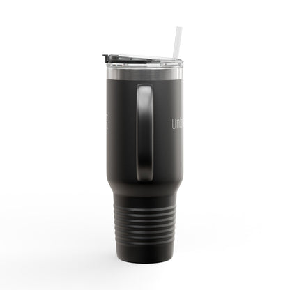 'Unbreakable.' 40oz Insulated Travel Mug — Soft & Co. Stainless Tumbler with Straw