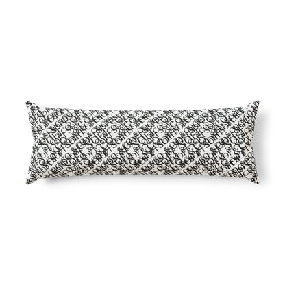 Monogram Luxe Body Pillow — Soft & Co. Repeating Logo Long Cushion