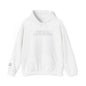 'Keep Going.' Light Embroidered Minimalist Hoodie — Subtle Text Chest & Sleeve