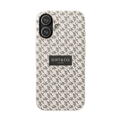 Biodegradable Phone Case — Eco-Friendly 'SOFT & CO.' Monogram Protective Cover