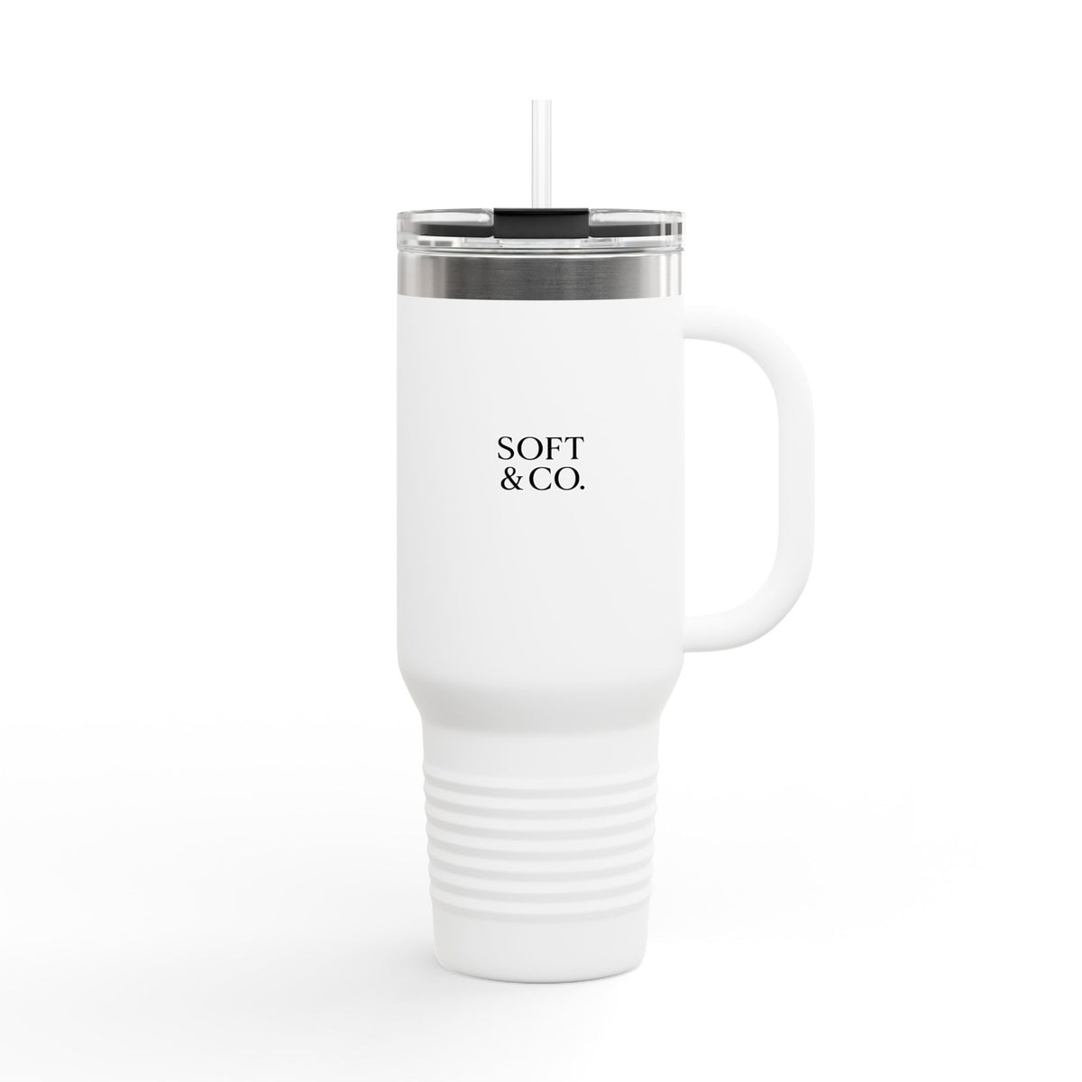 'Out of Office Mode' 40oz Insulated Travel Mug — Soft & Co. Stainless Tumbler with Straw