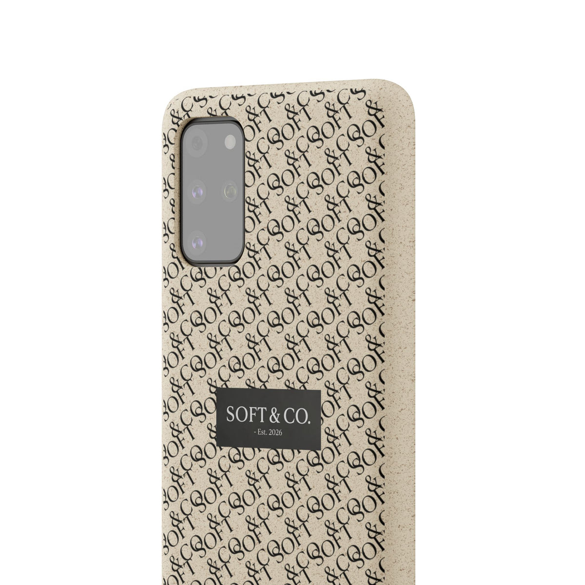 Biodegradable Phone Case — Eco-Friendly 'SOFT & CO.' Monogram Protective Cover