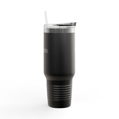 'Unbreakable.' 40oz Insulated Travel Mug — Soft & Co. Stainless Tumbler with Straw
