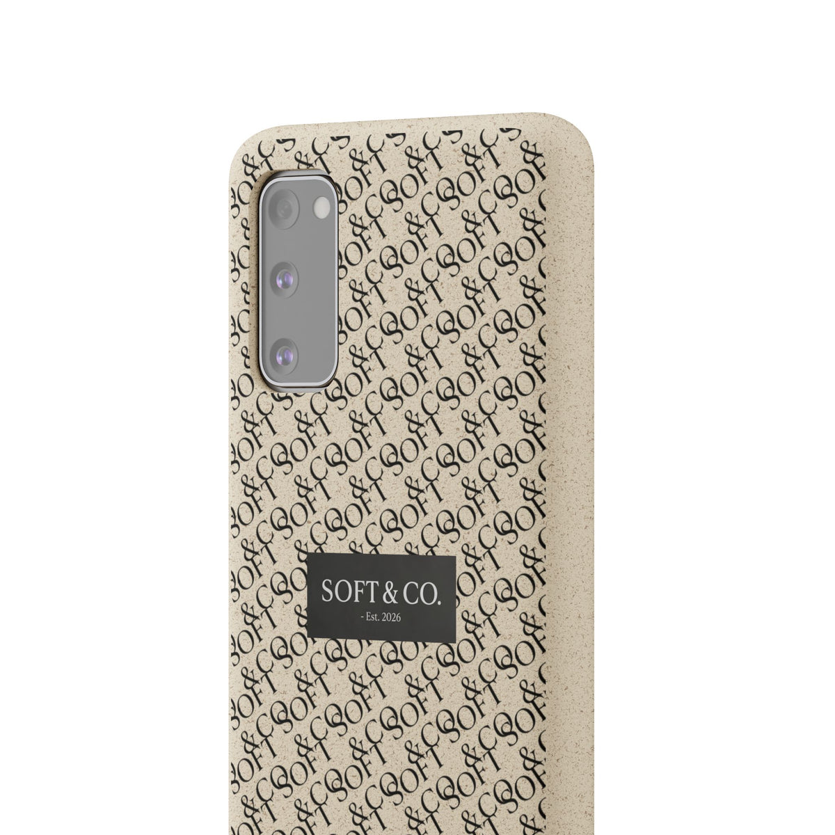 Biodegradable Phone Case — Eco-Friendly 'SOFT & CO.' Monogram Protective Cover