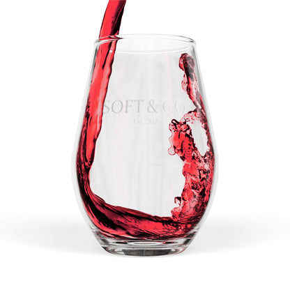 Soft & Co. - Stemless Wine Glass – 11.75 oz Elegant Clear Wine Tumbler