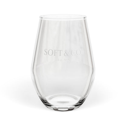 Soft & Co. - Stemless Wine Glass – 11.75 oz Elegant Clear Wine Tumbler